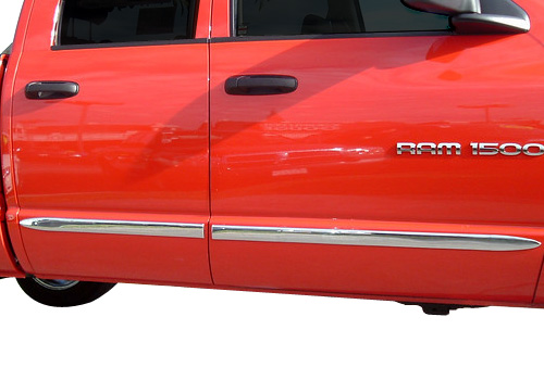 TFP Chrome Body Side Molding 02-08 Dodge Ram Quad Cab - Click Image to Close